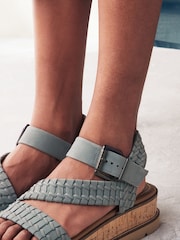 Blue Forever Comfort® Leather Cork Flatform Sandals - Image 2 of 7