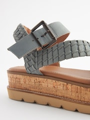 Blue Forever Comfort® Leather Cork Flatform Sandals - Image 5 of 7