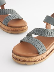 Blue Forever Comfort® Leather Cork Flatform Sandals - Image 6 of 7
