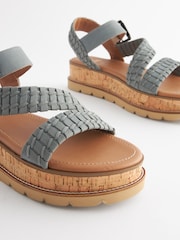Blue Forever Comfort® Leather Cork Flatform Sandals - Image 7 of 7