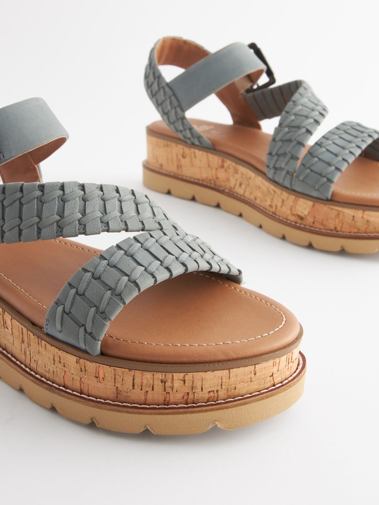 Blue Forever Comfort® Leather Cork Flatform Sandals - Image 7 of 7