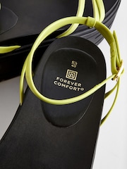 Lime Green Regular/Wide Fit Chunky Strappy Flatform Sandals - Image 10 of 11