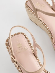 rožnata - Forever Comfort® Square Toe Beaded Espadrille čevlji s polno peto - Slika 5 iz 5
