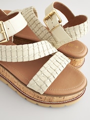White Forever Comfort® Leather Cork Flatform Sandals - Image 5 of 6