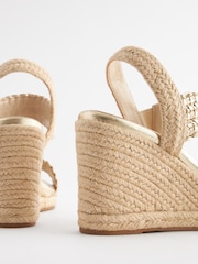 Gold Forever Comfort® Square Toe Weave Wedges - Image 4 of 5