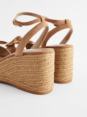 Tan Brown Forever Comfort® Leather Bow Wedges - Image 5 of 9