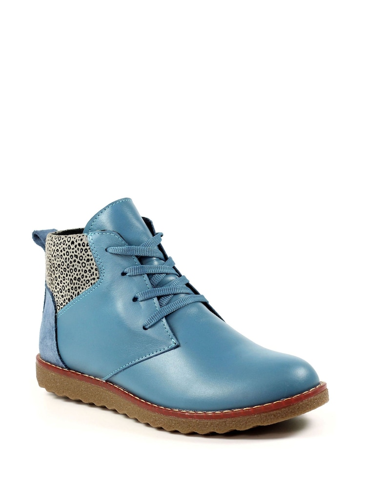 Lunar Mid Blue Malta Leather Boots - Image 2 of 9