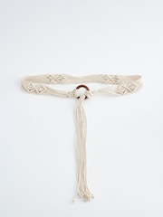 Natural Shell Detail Macrame Regular Belt - Image 6 of 7