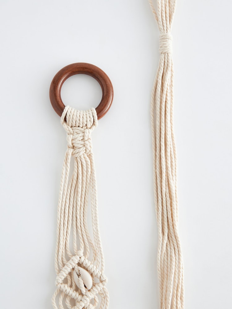 Natural Shell Detail Macrame Regular Belt - Image 7 of 7 Natural Shell Detail Macrame Regular Belt - Image 7 of 7