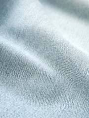 Mid Blue Print 100% Cotton Wide Leg Jeans - Image 6 of 7