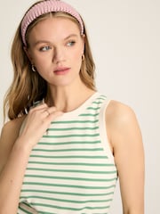 Joules Harbour Cream & Green Striped Jersey Vest - Image 4 of 5