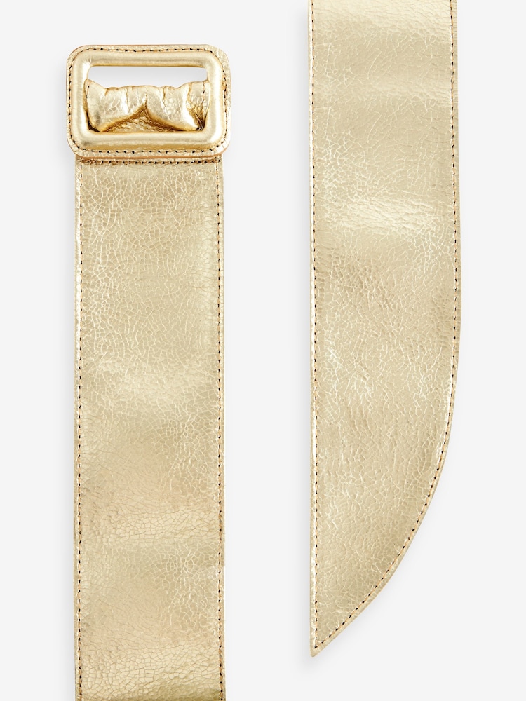 Gold Wide Leather Belt - Image 2 of 4