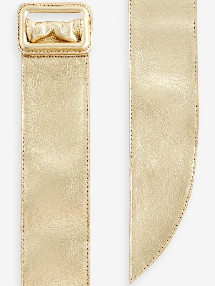 Gold Wide Leather Belt - Image 4 of 4