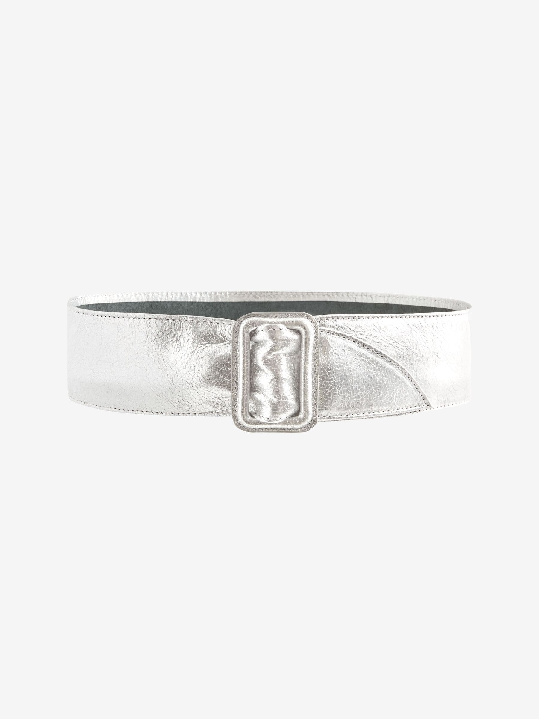 Thick silver belt discount