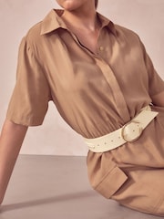 Bone Plait Detail Wide Belt - Image 1 of 5
