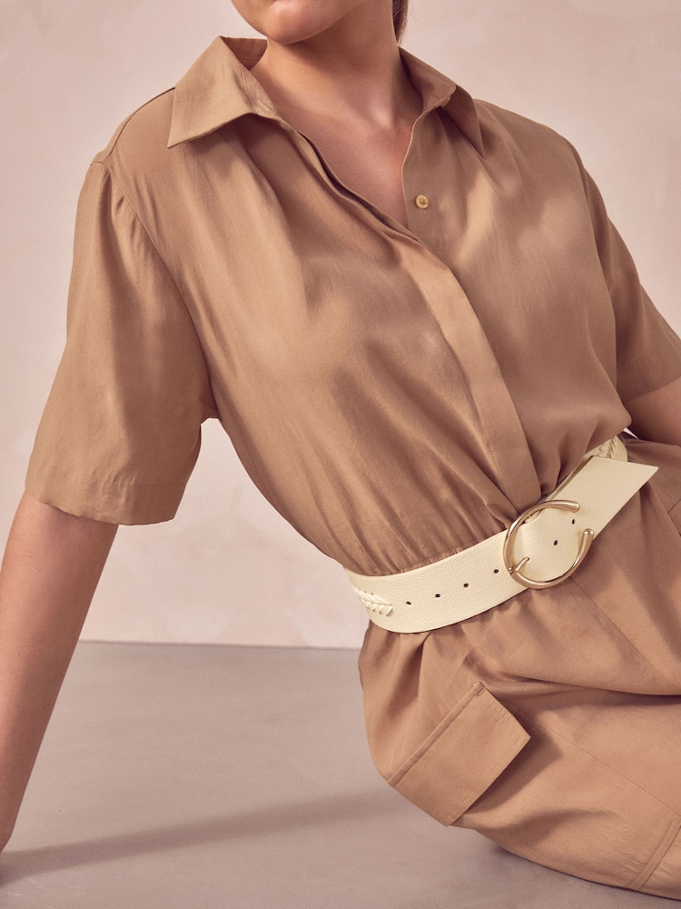 Bone Plait Detail Wide Belt - Image 1 of 5