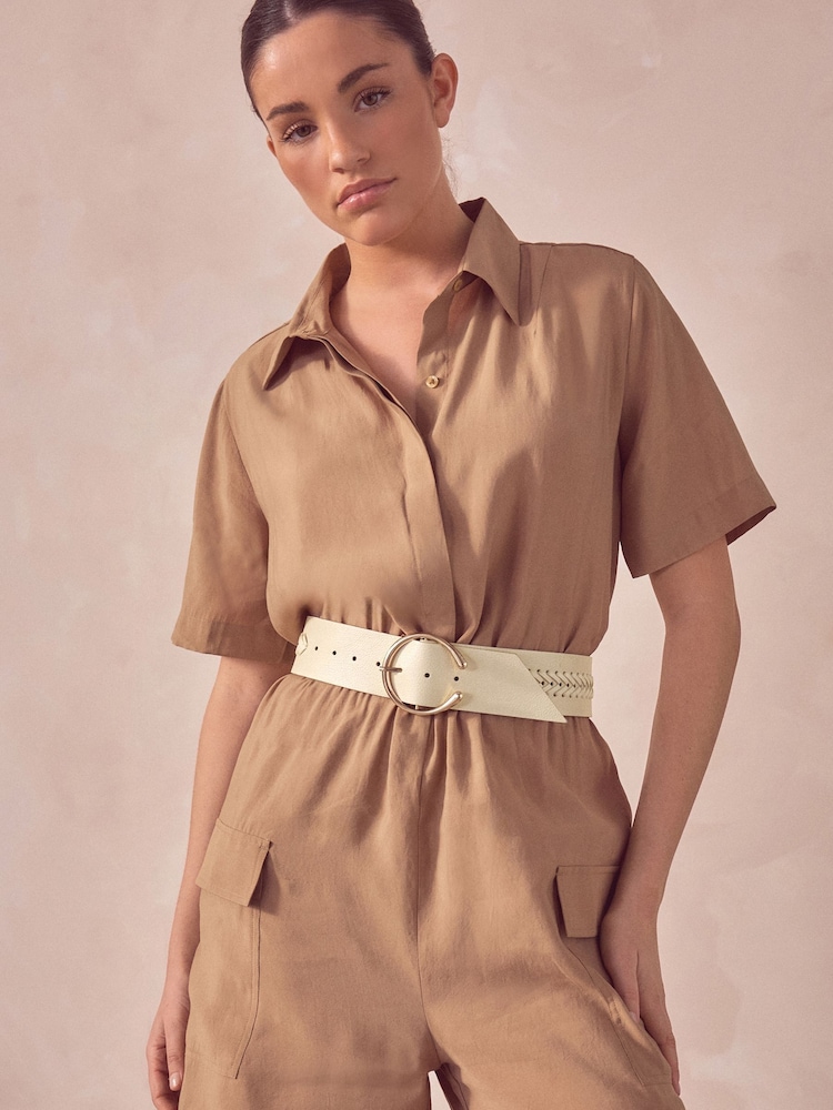 Bone Plait Detail Wide Belt - Image 2 of 5