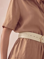 Bone Plait Detail Wide Belt - Image 3 of 5