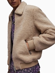 AllSaints Natural Charlie Shearling Jacket - Image 6 of 9