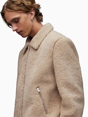 AllSaints Natural Charlie Shearling Jacket - Image 7 of 9