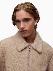AllSaints Natural Charlie Shearling Jacket - Image 8 of 9