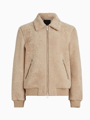 AllSaints Natural Charlie Shearling Jacket - Image 9 of 9