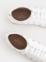White Forever Comfort® Espadrilles Flatform Weave Trainers - Image 10 of 10