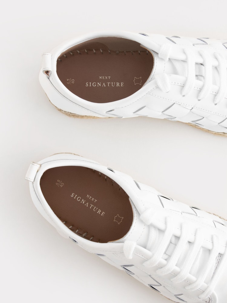 White Forever Comfort® Espadrilles Flatform Weave Trainers - Image 10 of 10