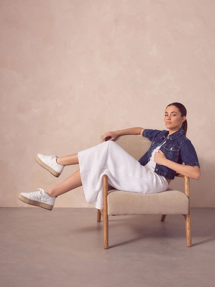 White Forever Comfort® Espadrilles Flatform Weave Trainers - Image 2 of 10