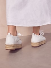 White Forever Comfort® Espadrilles Flatform Weave Trainers - Image 4 of 10
