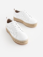 White Forever Comfort® Espadrilles Flatform Weave Trainers - Image 6 of 10