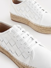 White Forever Comfort® Espadrilles Flatform Weave Trainers - Image 8 of 10