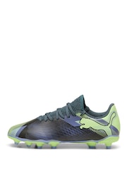 Puma Green/Blue Boys FUTURE 7 PLAY FG/AG Football Boots - Image 2 of 6