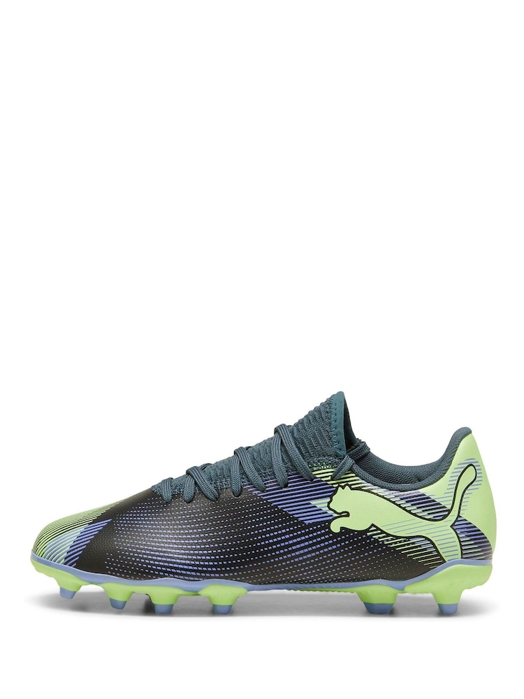 Puma Green/Blue Boys FUTURE 7 PLAY FG/AG Football Boots - Image 2 of 6