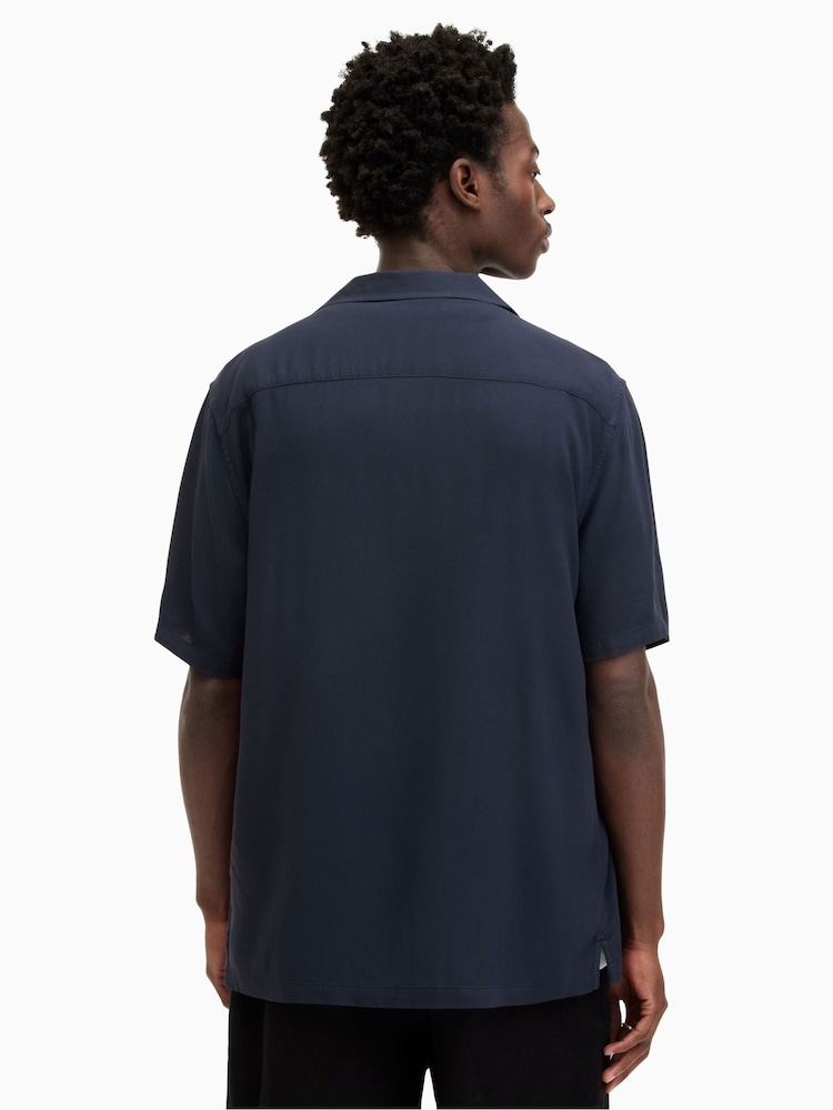 AllSaints Blue Grey Venice Shirt - Image 4 of 6