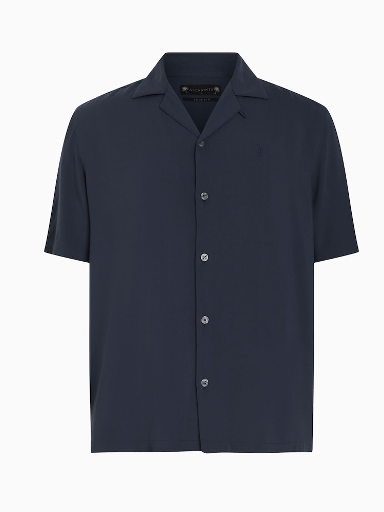 AllSaints Blue Grey Venice Shirt - Image 6 of 6