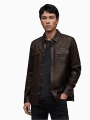 AllSaints Brown Ivan Jacket - Image 1 of 7
