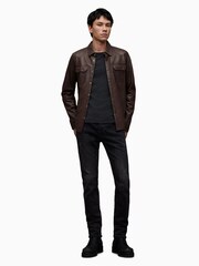 AllSaints Brown Ivan Jacket - Image 3 of 7