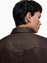 AllSaints Brown Ivan Jacket - Image 6 of 7