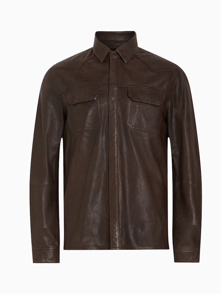 AllSaints Brown Ivan Jacket - Image 7 of 7