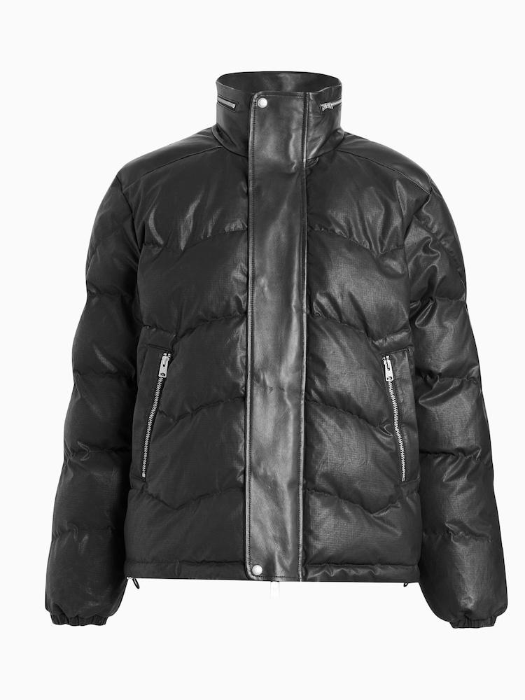 AllSaints Black Altair Puffer Jacket - Image 9 of 9