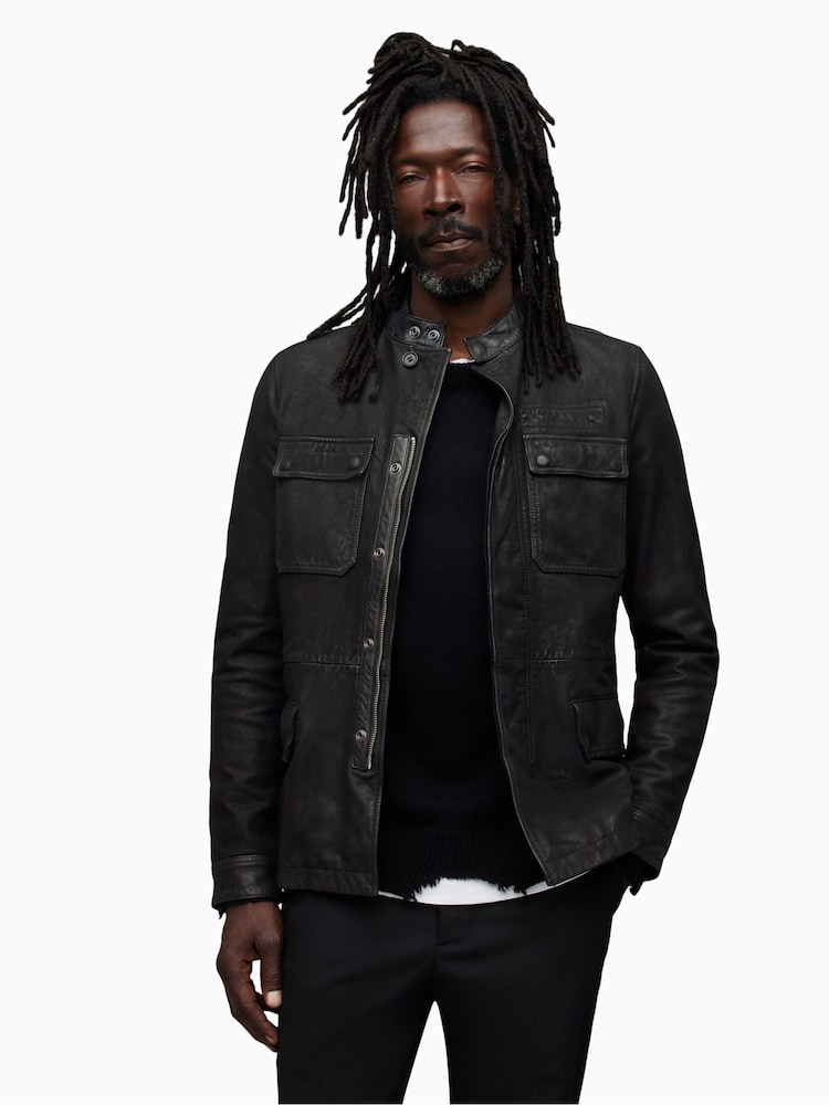 AllSaints Black Forter Jacket - Image 1 of 9