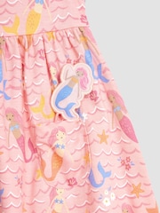 JoJo Maman Bébé Pale Pink Mermaid With Pet In Pocket Tiered Dress - Image 2 of 3