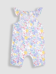 JoJo Maman Bébé Lilac Purple Duck Floral Sunsuit - Image 2 of 4