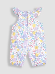 JoJo Maman Bébé Lilac Purple Duck Floral Sunsuit - Image 3 of 4