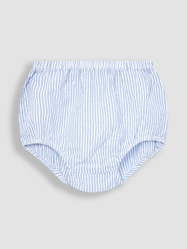 JoJo Maman Bébé Blue Sailboat Embroidered Smocked Dress - Image 5 of 5