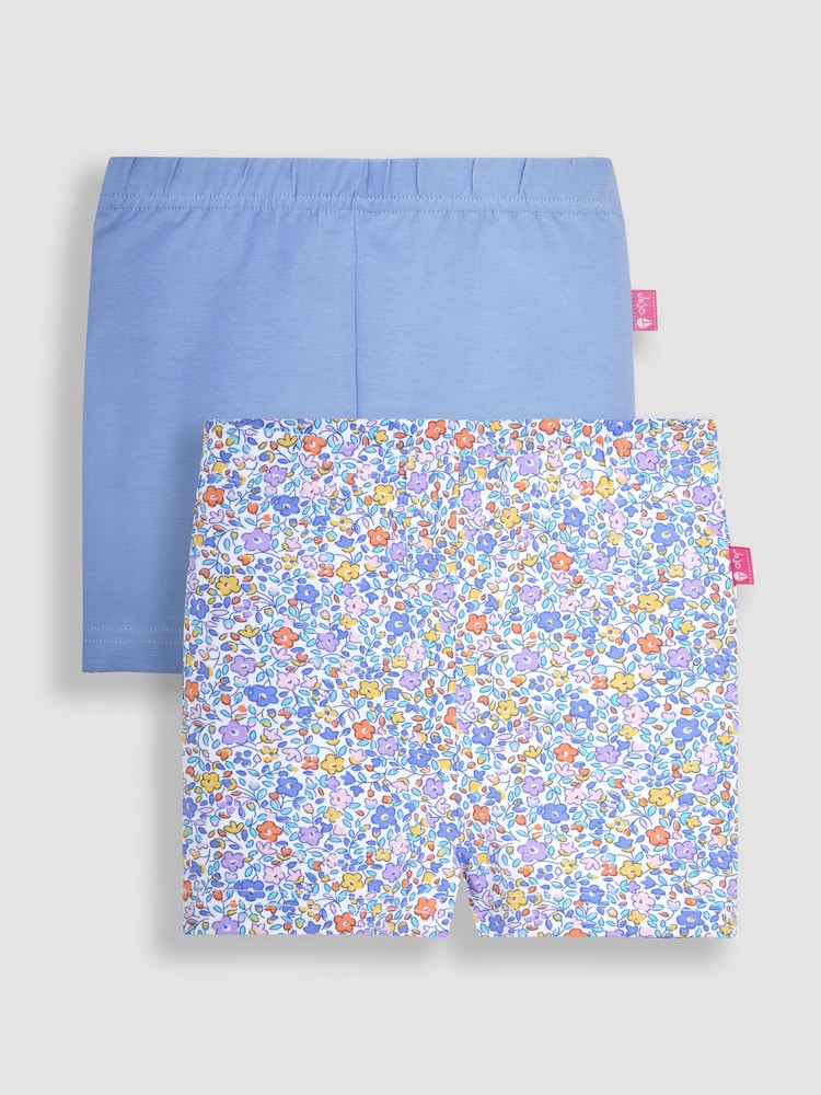 JoJo Maman Bébé Purple Ditsy & Lilac 2-Pack Shorts - Image 1 of 4