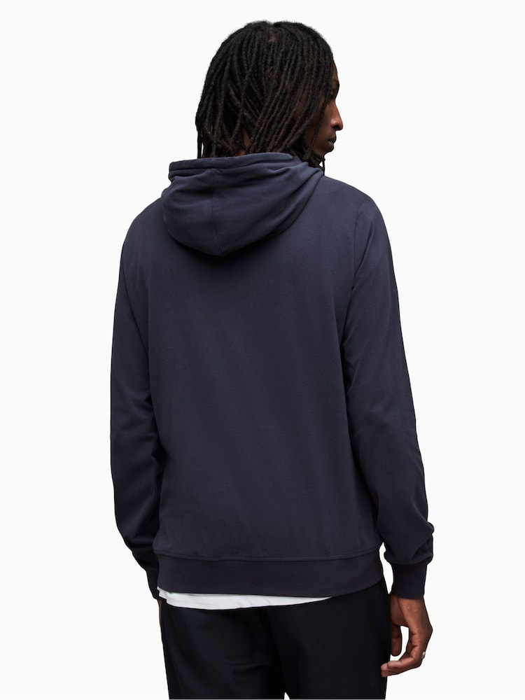 AllSaints Blue 100% Cotton Brace Hoodie - Image 2 of 5