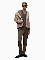 AllSaints Natural Rasco Shearling Biker Jacket - Image 4 of 8