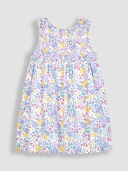 JoJo Maman Bébé Lilac Purple Duck Floral Smocked Dress - Image 1 of 3